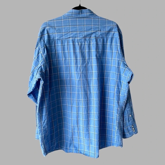 MWG  Blue Plaid Western Button Down Shirt - Picture 2 of 13
